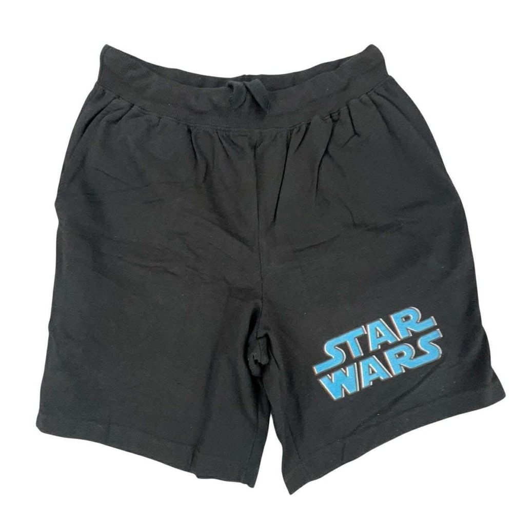 Star Wars‎ Black Sleep Lounge Shorts Graphic Logo Cotton Blend Mens Small NEW